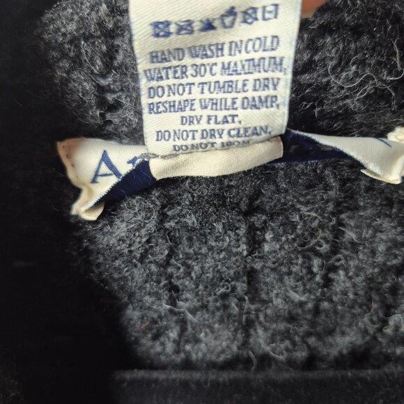 Aran Mor Sweater Womens M Gray Merino Wool Cardigan Chunky Knit Ireland - Picture 6 of 8